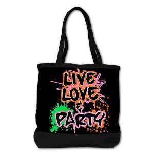  Shoulder Bag Purse (2 Sided) Black Live Love and Party 