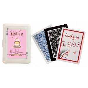 com Baby Keepsake Pink Wedding Cake Design Personalized Playing Card 