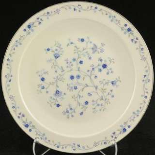 Noritake Serene Garden 7164 Dinner Plate 10.25 Blue Flowers/Silver 