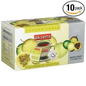 Aksens Pure Premium Ceylon Tea, Passion Fruit, 25 Count Teabags, 1.7 