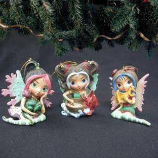 Jasmine Becket Griffith Fairy Christmas Ornaments Set 3  