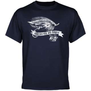Georgia Southern Eagles Tackle T Shirt   Navy Blue  