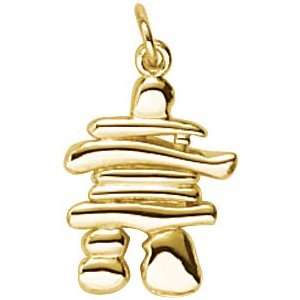  Rembrandt Charms Inukshuk Charm, Gold Plated Silver 