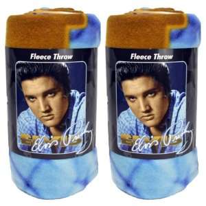  Elvis Presley Fleece Throw Blanket (Light Weight) Set of 2 