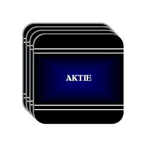 Personal Name Gift   AKTIE Set of 4 Mini Mousepad Coasters (black 