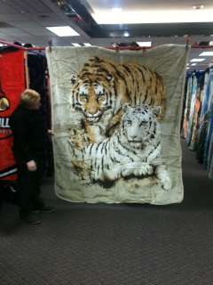 white white wt bengal tiger king/ queen blanket 79x95 meduim 
