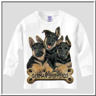 German Shepherd Dog Puppies w/Bone T Shirt Kids 2T 14  