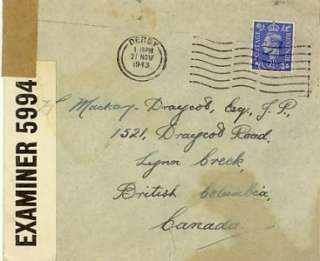 gb to canada back stamped with lynn creek bc split ring cancel cover 