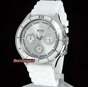   LADIES CHRONOGRAPH MOTHER OF PEARL WHITE POLY U STRAP 1502223  