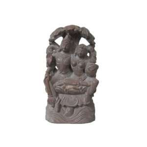 Blessing Vishnu & Lakshmi Statue Under Kadamba Tree Stone Sculpture 4 