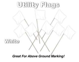 White Utility Marking Flags 100/Bundle 4x5 Flag  