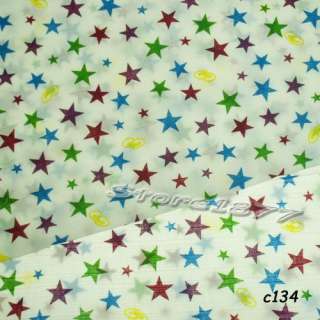 FQ Stars Starry On White Cotton Fat Quarter Fabric c134  