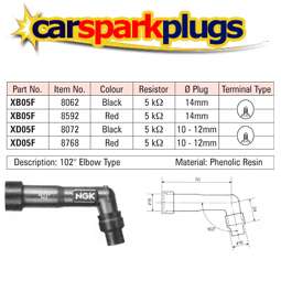 Car Spark Plugs   1x NGK Resistor Spark Plug Cap XB05F red (8592)