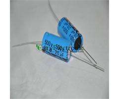 5pc 500V 20uf 85C long leads Axial Electrolytic Polarized Capacitors 