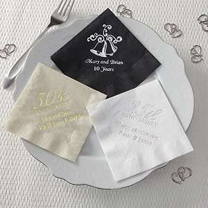  Personalized Anniversary Party Napkins   Beverage Napkins 
