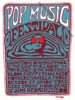 POP MUSIC FESTIVAL 1968 POSTER JIMI HENDRIX MAD PECK  