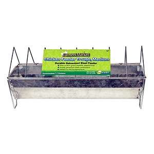   GALVANIZED STEEL CHICKEN FEEDER TROUGH WITH SCRATCH GUARD FOR POULTRY