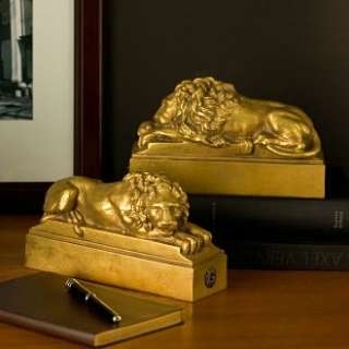 Gilded Resting Lion Bookends by House Parts Product Image