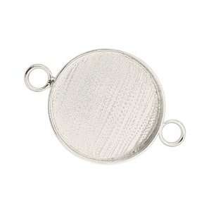   Silver (plated) Circle Bezel Link 29mm Supplys Arts, Crafts & Sewing