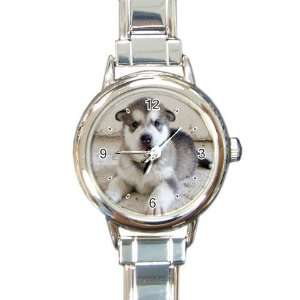  Alaskan Malamute Puppy Dog Round Italian Charm Watch Y0007 