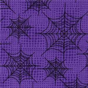  purple Halloween fabric spider web designer fabric (Sold 