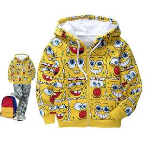   SpongeBob Square Pants Fleece Zip Hoodie Coat 2 8 Years 8036  