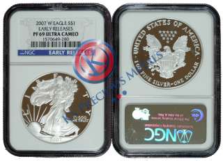 2007 W Proof $1 American Silver Eagle NGC PF69 PF 69 UC ER  