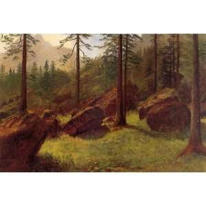 com Oil Painting Wooded Landscape Albert Bierstadt Hand Painted Art 