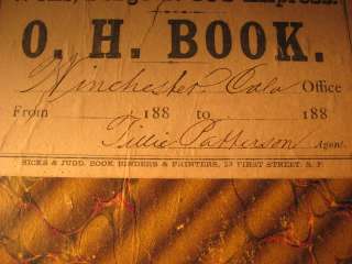 1890s CALIFORNIA WELLS FARGO ON HAND BOOK LEDGER  
