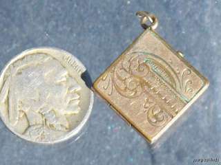 ANTIQUE VICTORIAN GOLD FILLED CHANTELAINE OR WATCH FOB LOCKET PENDANT 