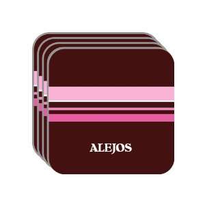 Personal Name Gift   ALEJOS Set of 4 Mini Mousepad Coasters (pink 