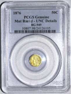   OCTAGON CALIFORNIA GOLD FRACTIONAL 1/2 DOLLAR PCGS BG 949 R4  