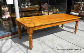 Large Knotty Yellow Pine Dining Room Farm Tavern Table  