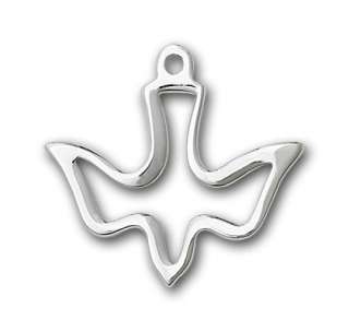 St Peace Dove Silver Holy Spirit Medal Pendant Necklace  