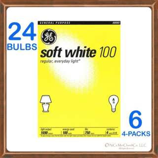 24~100 watt GE® Soft White Incandescent Light Bulbs  