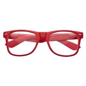  New Glossy Red Wayfarer Nerd Glasses Clear Lens Optical 