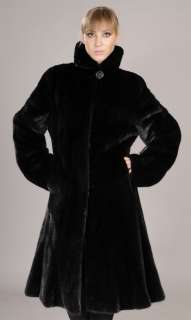 New let out letout black original BLACKGLAMA mink fur coat 3/4   all 