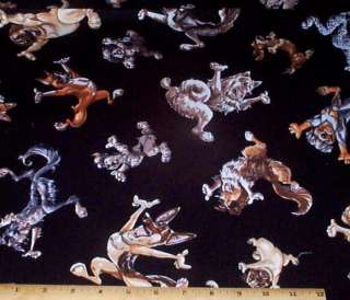 Dogs on Black Timeless Treasures Quilt Fabric 1/2yd Cotton Mike 