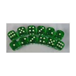   Glow in the Dark Dots Standard Dice D6 16mm 12 Dice Toys & Games