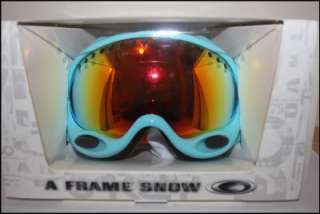 NEW Oakley A Frame Goggles Turquoise Neon Fire Iridium Lens 57 006 