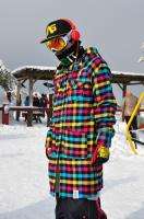 Rainbow Check Plaid Street Snowboard Button Down Tall Hoodie Shirt 