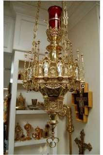   Worlds best Sanctuary Lamp w/12 Apostles + + chalice & vestment co