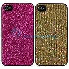 Gold+Pink Bling Glitter Diamond Hard Back Case Skin Cover for iPhone 4 