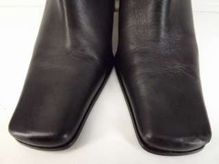 Womens boots black leather dress Westies 7 M heels zip  