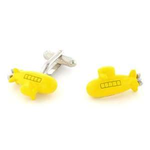 Yellow submarine cufflinks with presentation box