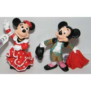   Mickey Mouse Bull Fighter and Minnie Mouse Flamenco Dancer Figure Set