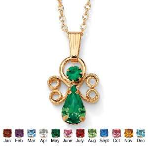  PalmBeach Jewelry 14k Gold Plated Birthstones Simulated 