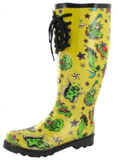   Baxterr Tattoo Sailor Jerry Womens Rain Boot Wellie Galoshes Shoe