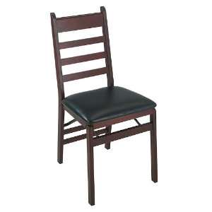  Cosco Set of 2 Woodcrest Folding Chairs With Vinyl Seating 