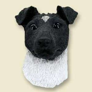  Fox Terrier, Black/White Dog Head Magnet (2 in)
